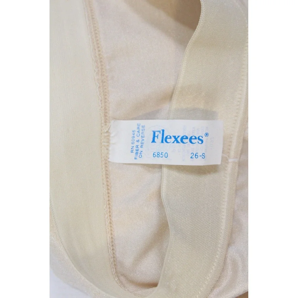 Flexees Vintage Shapewear Skirt Slip Cream Lace Hem Built-in Panty 6850 Size S